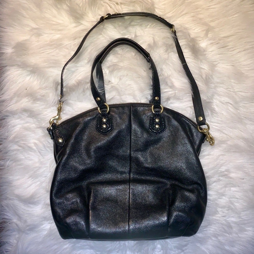 COACH Black and Gold Leather Bag - Picture 2 of 6